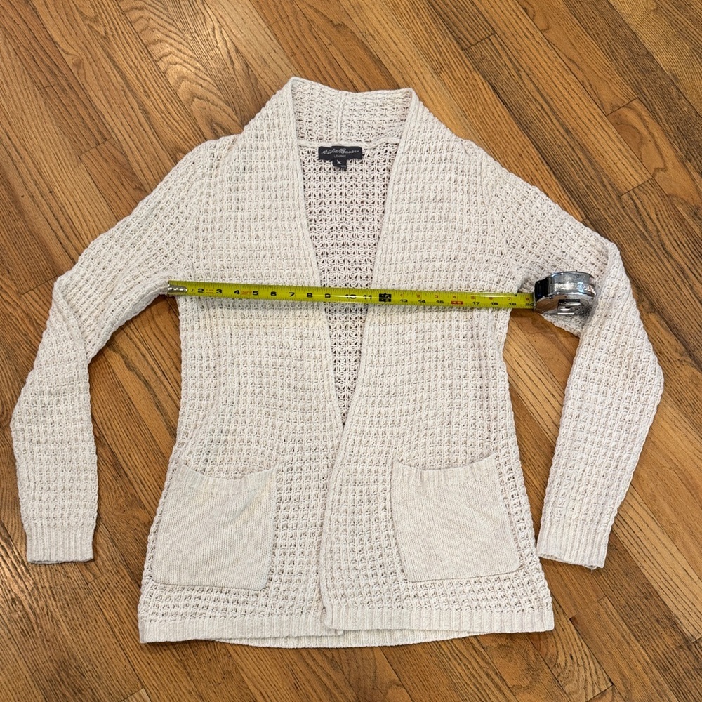 Eddie Bauer Cream Textured Knit Cardigan - Picture 6 of 12